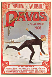 Schaatsposter voor allroundkampioenschappen mannen 1906 Davos