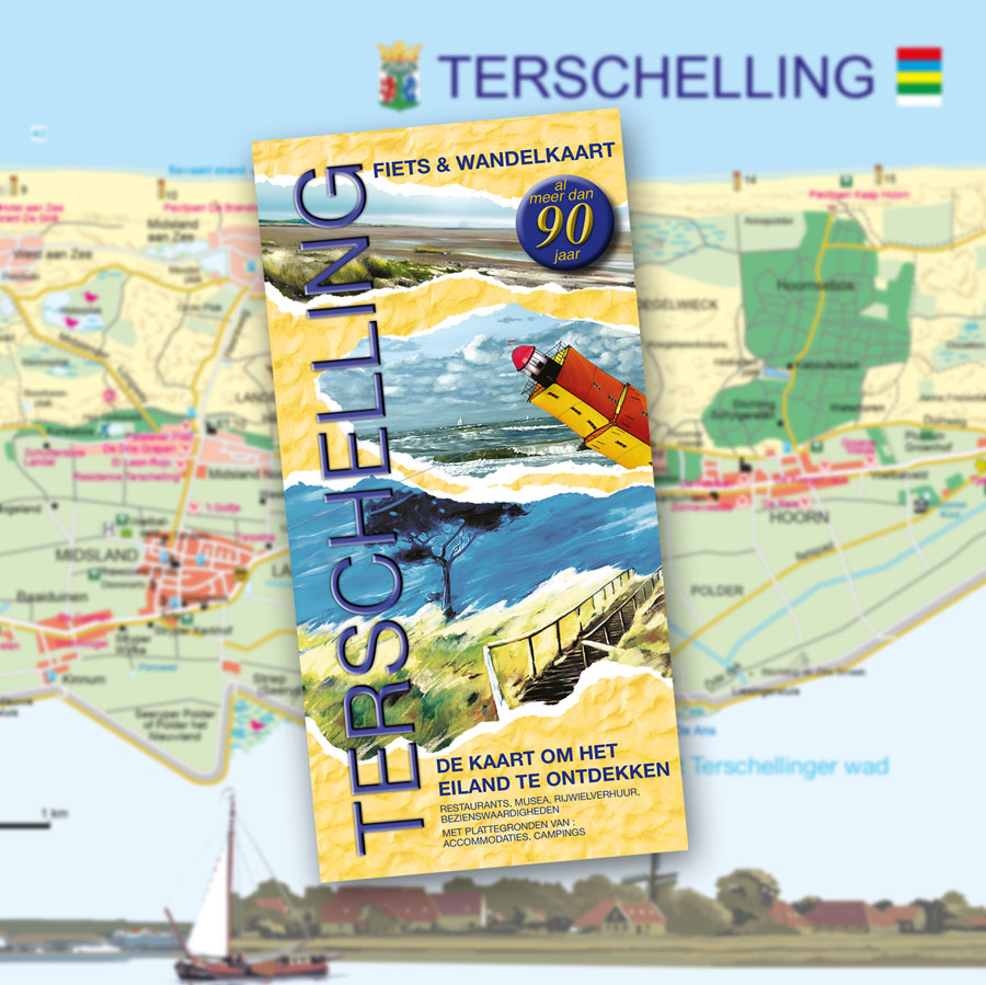 De kaart van Terschelling