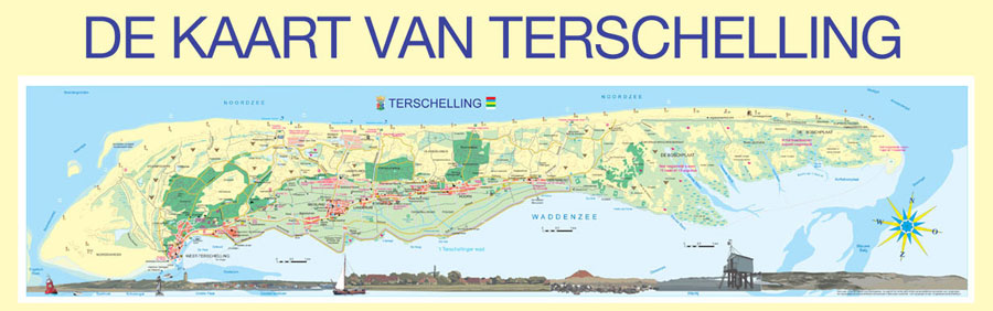 De kaart van Terschelling